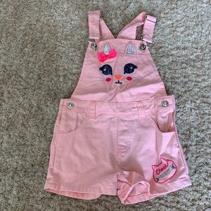 Toddler Girl Kitty Overalls